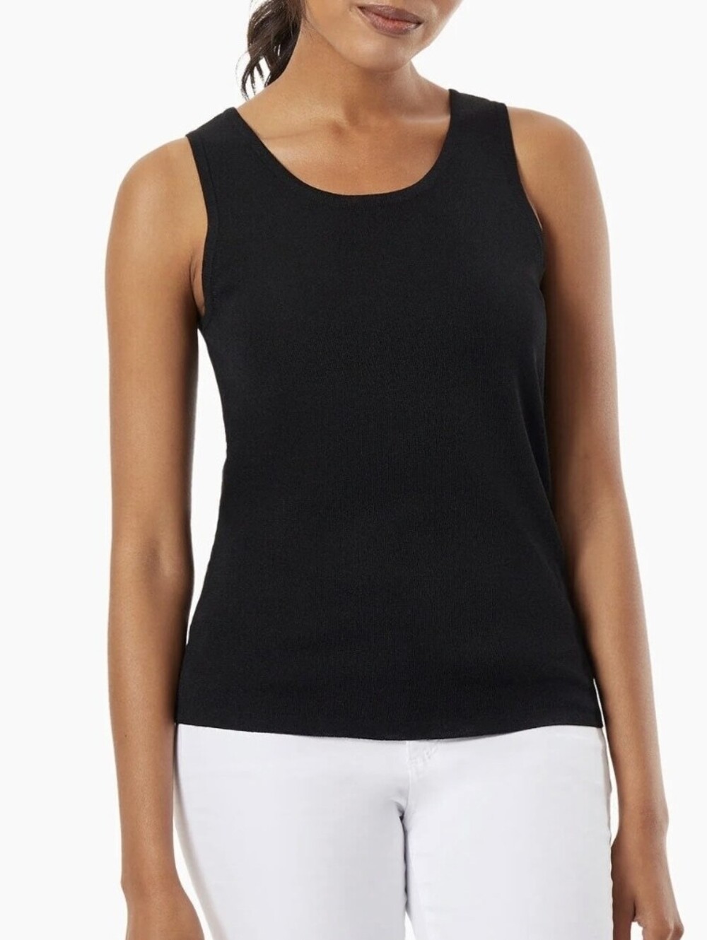 Jones New York Black Scoop Neck Tank Top